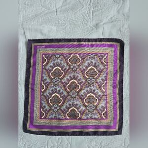 ETON Purple Paisley Pocket Square